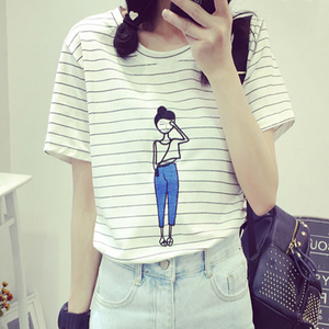 学生修身显瘦针织打底衫t恤女