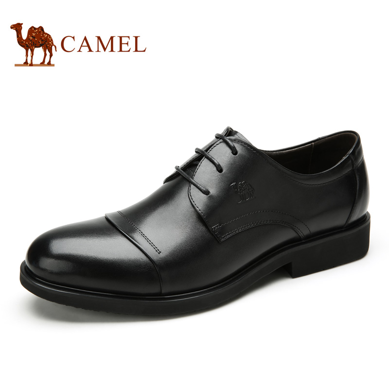 Camel/骆驼男鞋 2016秋季新品商务正装皮鞋男真皮耐磨三接头皮鞋