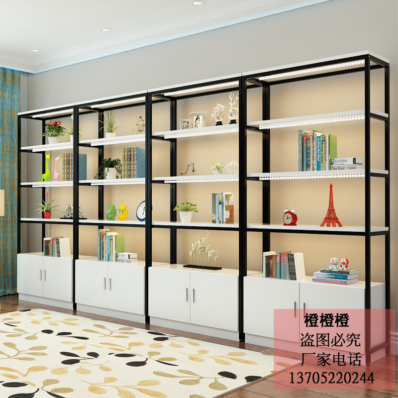 精品化妆品展柜超市店面货架展示柜隔断置物架陈列柜仓储货架带灯