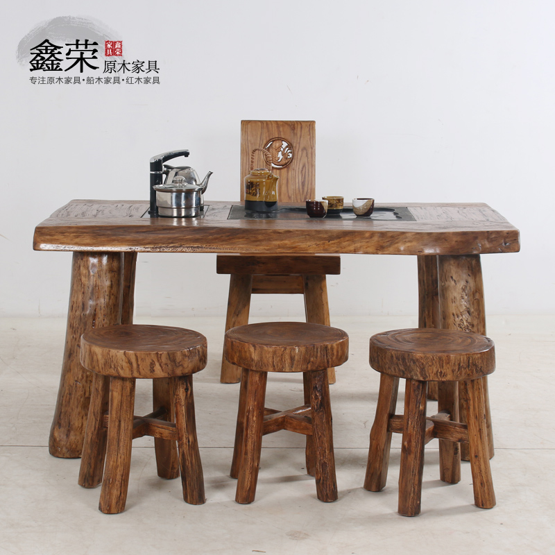 全实木茶几户外休闲功夫泡茶桌个性茶桌椅组合简约香樟木仿古茶台