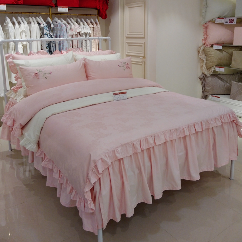 16专柜正品淑女屋床品贡缎全棉床上用品茶花女贵族风床裙六件套