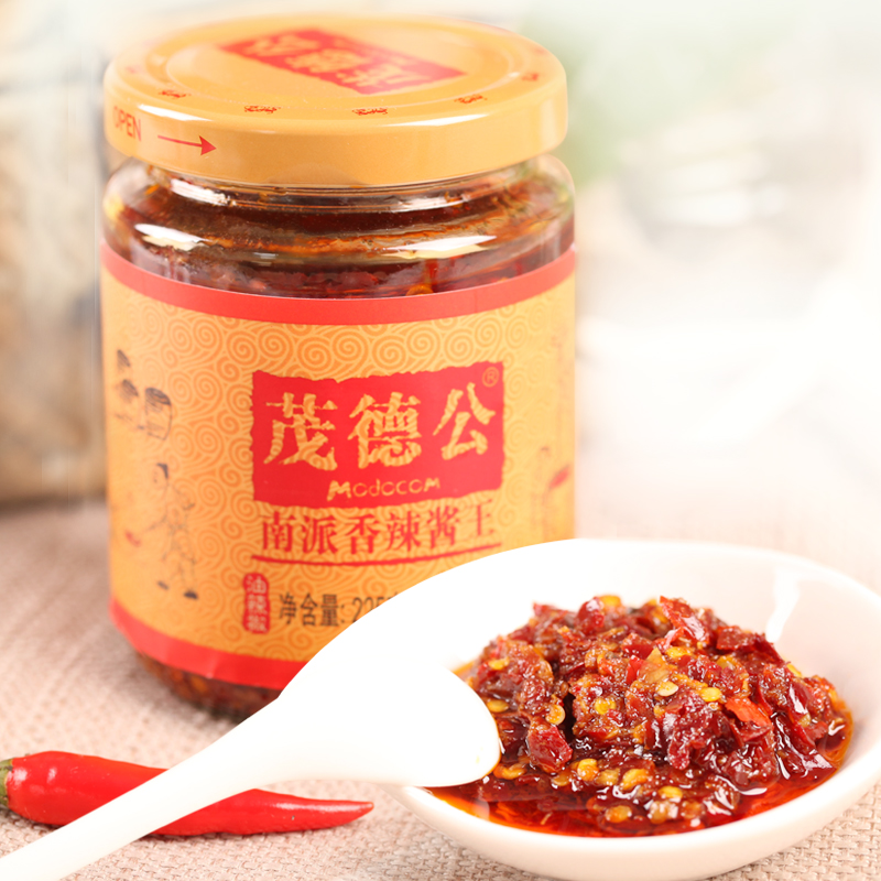 茂德公香辣酱王辣椒酱自制拌饭酱蒜蓉剁椒酱菜超辣面酱类调料瓶装