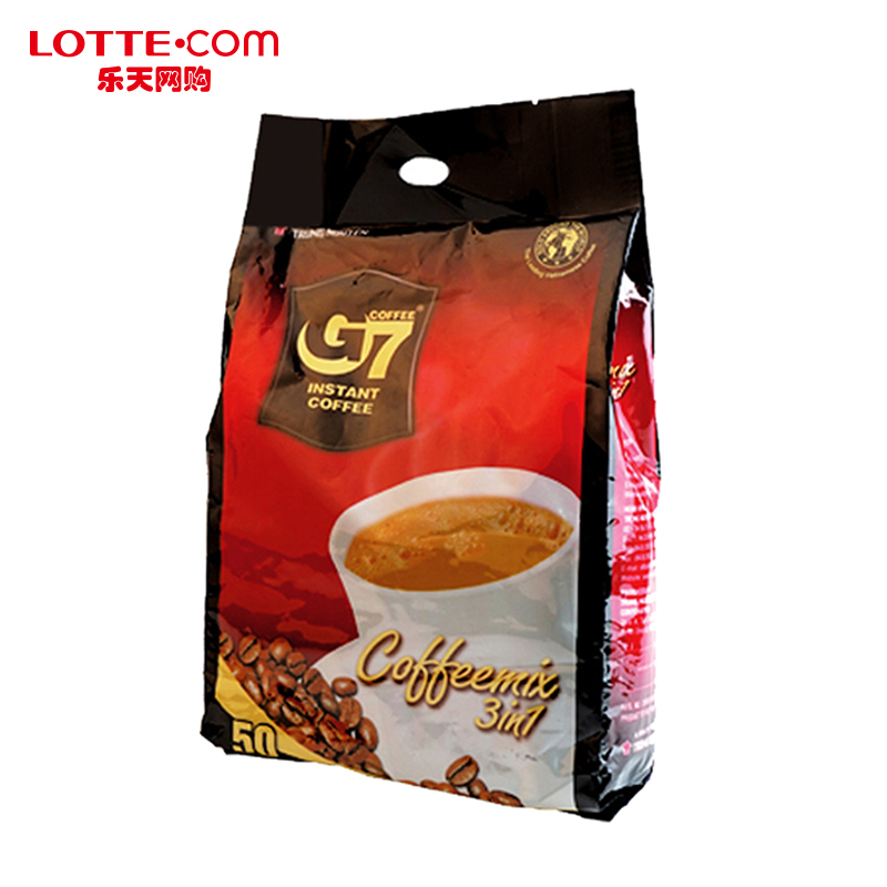 乐天网购G7速溶咖啡50条三合一浓香袋装原味越南咖啡提神细滑口感