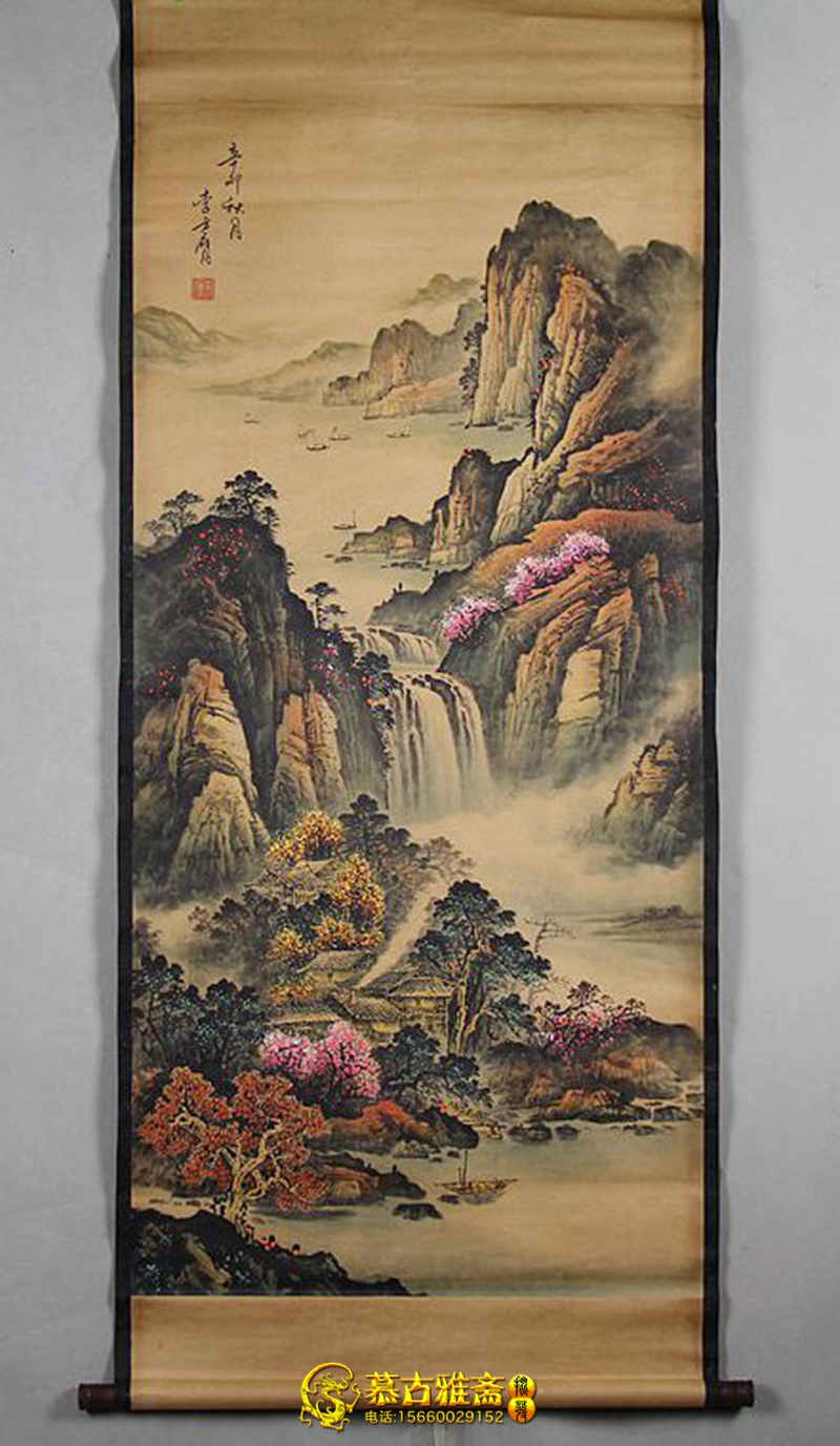 批发仿古国画古画字画书法李育山水画中堂画客厅装饰画 已装裱
