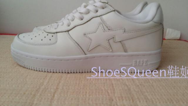 正品 真皮 BAPE LEATHER BAPE STA 猿人头星星流行低帮男女鞋