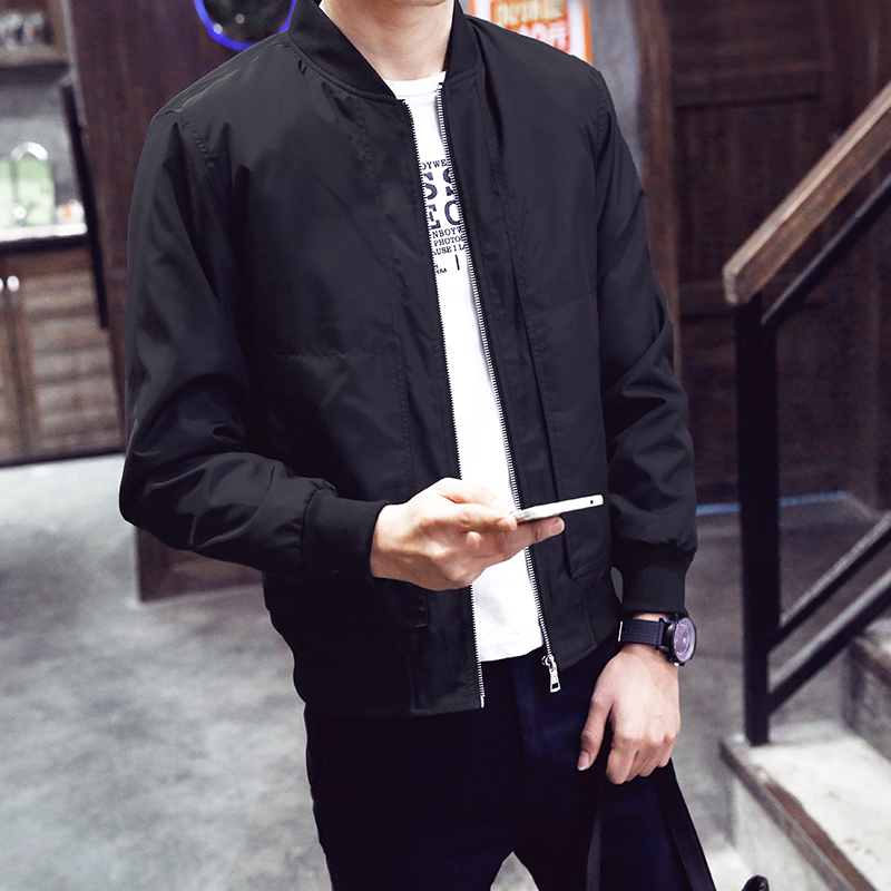 棒球服防晒衣外套夏季秋天短款夹克男青年薄款修身韩版学生开衫潮