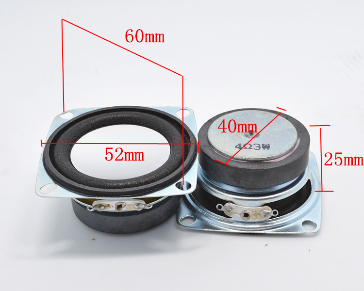 4欧3W喇叭 3W扬声器2寸4R3W喇叭 2寸喇叭 40磁全频小音箱52MM方形