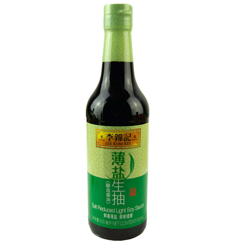包邮李锦记 薄盐生抽 500毫升 优质天然酿造少盐健康酱油